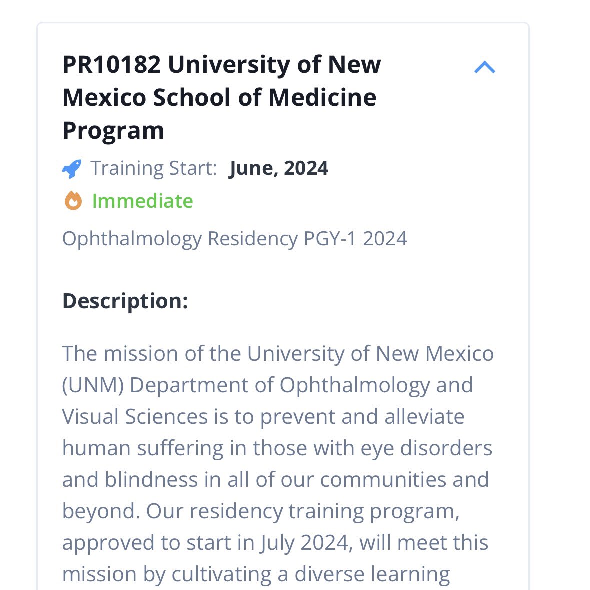 Excited to see my medical school @UNMHSC start a new ophthalmology residency program this year!! Inviting all unmatched applicants from this & last cycle, apps due TODAY at 4pm MST It’s an amazing opportunity! DM me if you’d like my insights 🏜️ #OphthoMatch2024 #Match2024