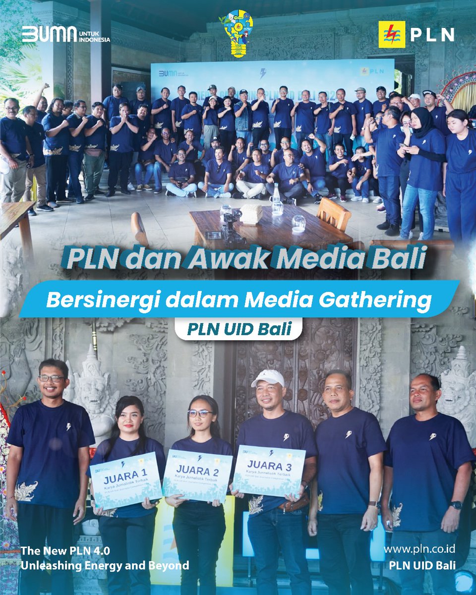 plnuidbali's tweet photo. Hai, Semeton Electrizen
Deki mempererat sinergi antara media di Bali dengan PLN UID Bali, PLN melaksanakan kegiatan media gathering yang berlokasi di Ubud.
#PLNSelaluHadir
#UnleashingEnergyandBeyond
#PLNUIDBali
#PLN
#AcceleratedRenewableEnergyDevelopment
#WeAreTheNewEnergy https://t.co/oEOjO5aWyy