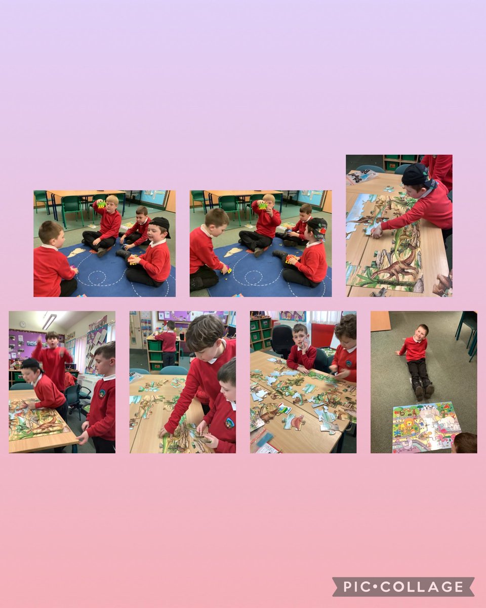 Playing with our friends and teamwork to complete jigsaws 🤗
