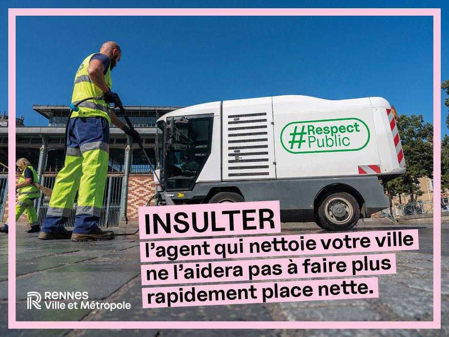 LaurentRiera's tweet photo. Lancement d'une campagne de lutte contre les incivilités envers les agents du service public de @metropolerennes #compublique #respectpublic https://t.co/UrmGa0BHr0