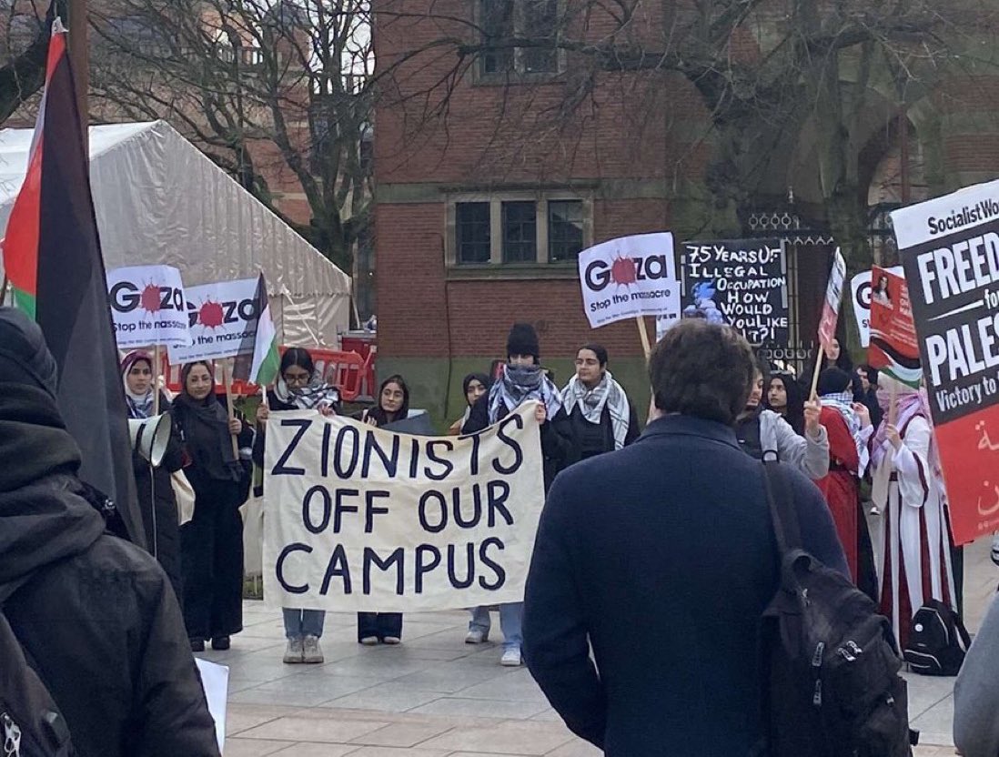 Birmingham University, today, 2024. We need a ceasefire here in the United Kingdom—a ceasefire from the virulent hatred towards Jewish people that has been allowed to run wild since October 7. Jewish students should not have to fear going into university. Enough is enough.