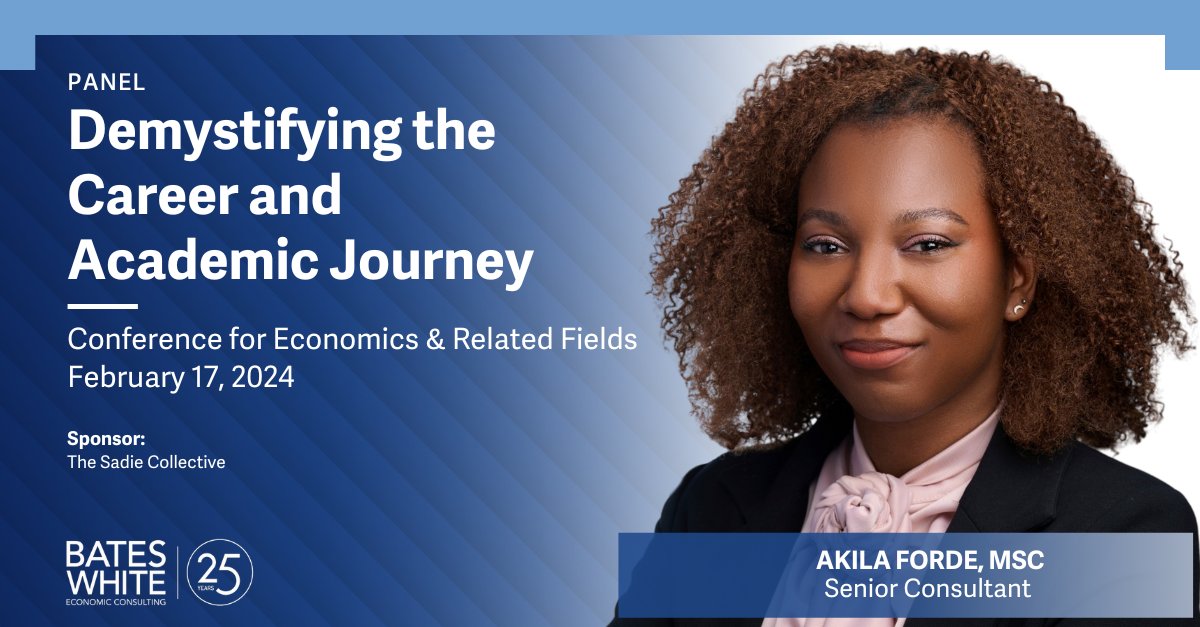 On February 17, Senior Consultant Akila Forde will speak on the panel, “Demystifying the Career and Academic Journey,” at the @SadieCollective's annual Sadie T.M. Alexander Conference for Economics and Related Fields. Learn more: ow.ly/3jhW50QyxnG