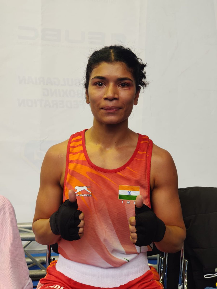 KhelNow's tweet photo. Nikhat Zareen has reached the semifinals of Strandja Memorial Tournament with a 5:0 win over 🇫🇷's Wassila Lkhadiri in women's 50kg category!! 🇮🇳🥊

Bronze Medal Assured! 🥉

#Boxing #StrandjaMemorial https://t.co/vr4PNnpU3M