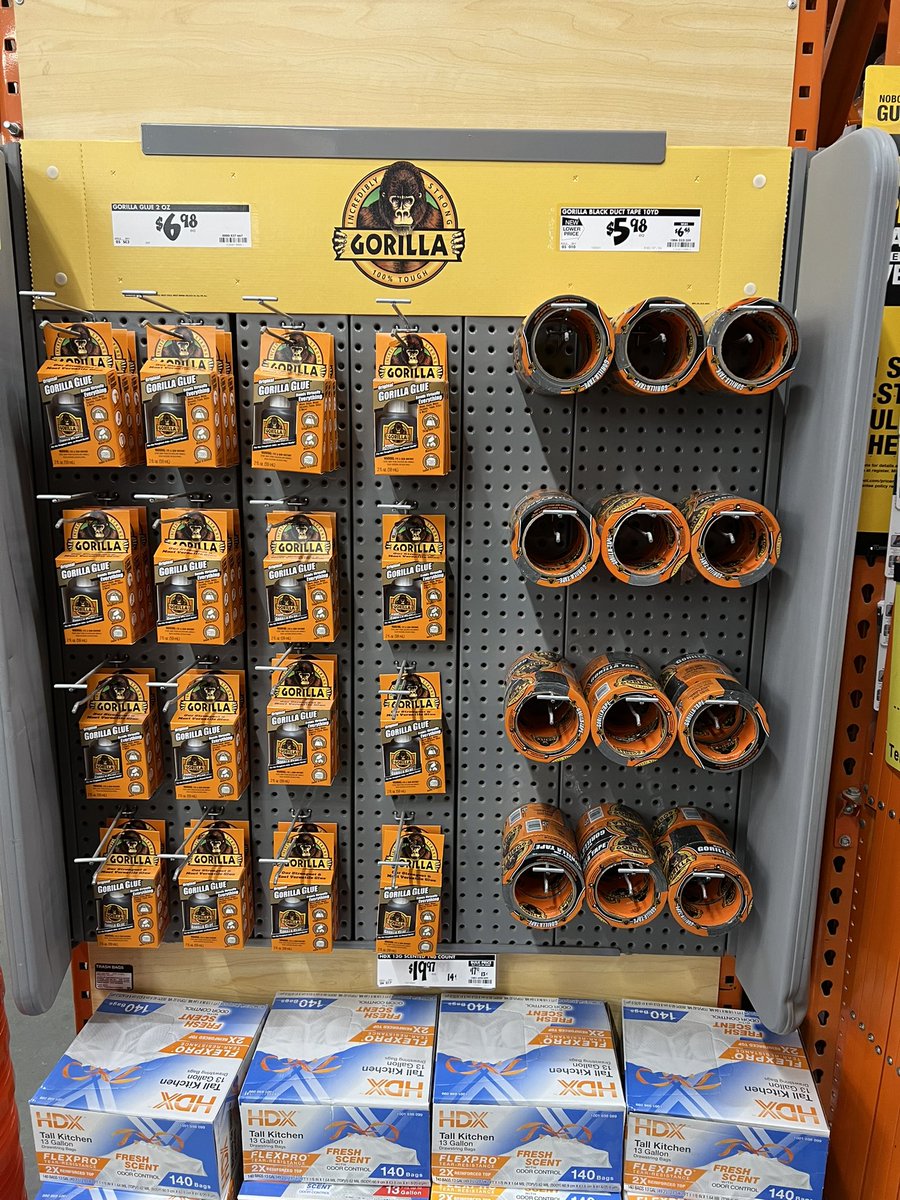 Gorilla side cap with 2oz Gorilla Glue and Gorilla 10yd Tape looking good at Hamilton Mill store. Thanks MET for the partnership to make this such a successful display. #Gorillatough