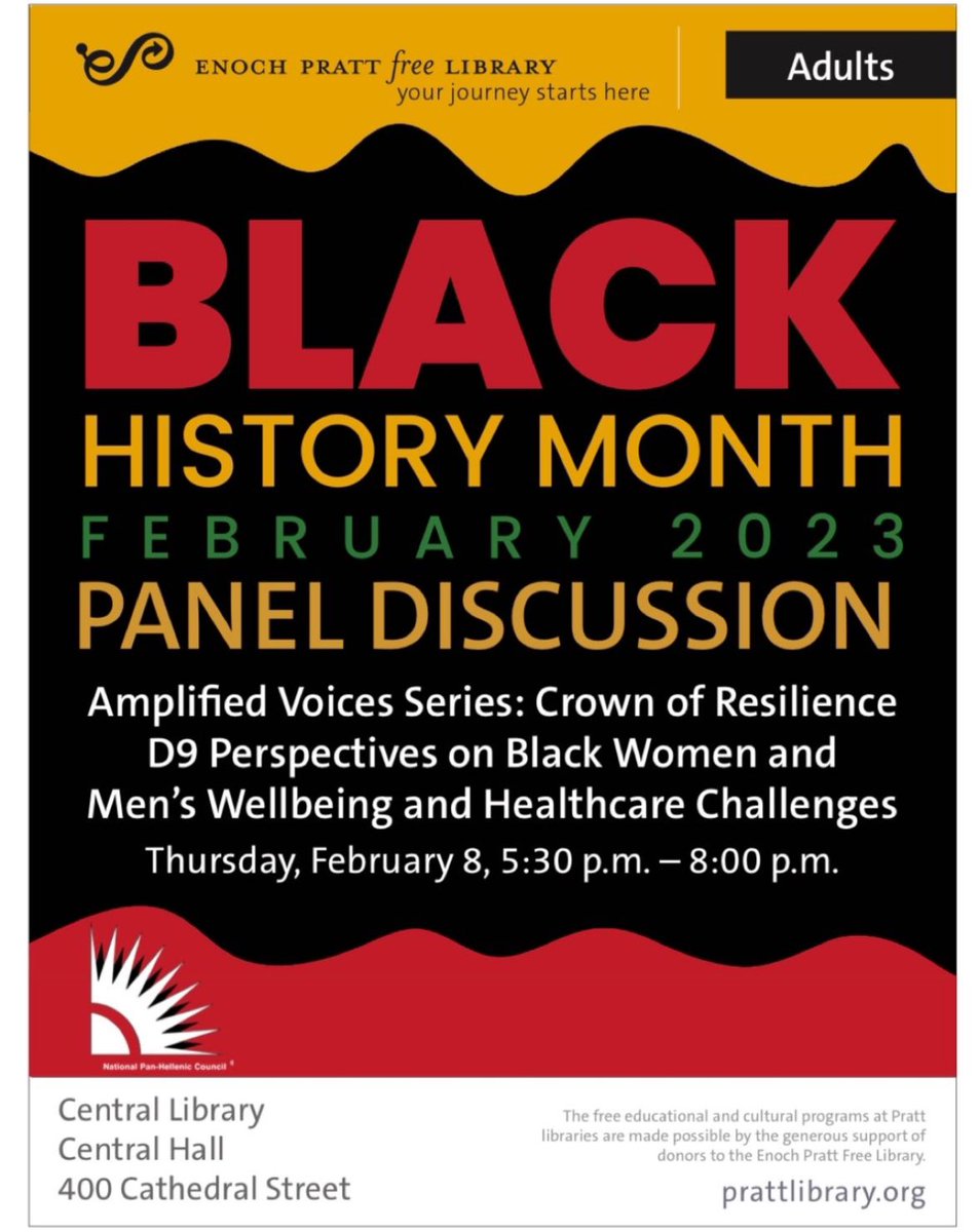 Join me tonight <a href="/prattlibrary/">Pratt Library</a> for a critical conversation on Black men’s mental health and leveraging resources to support wholeness and healing.
