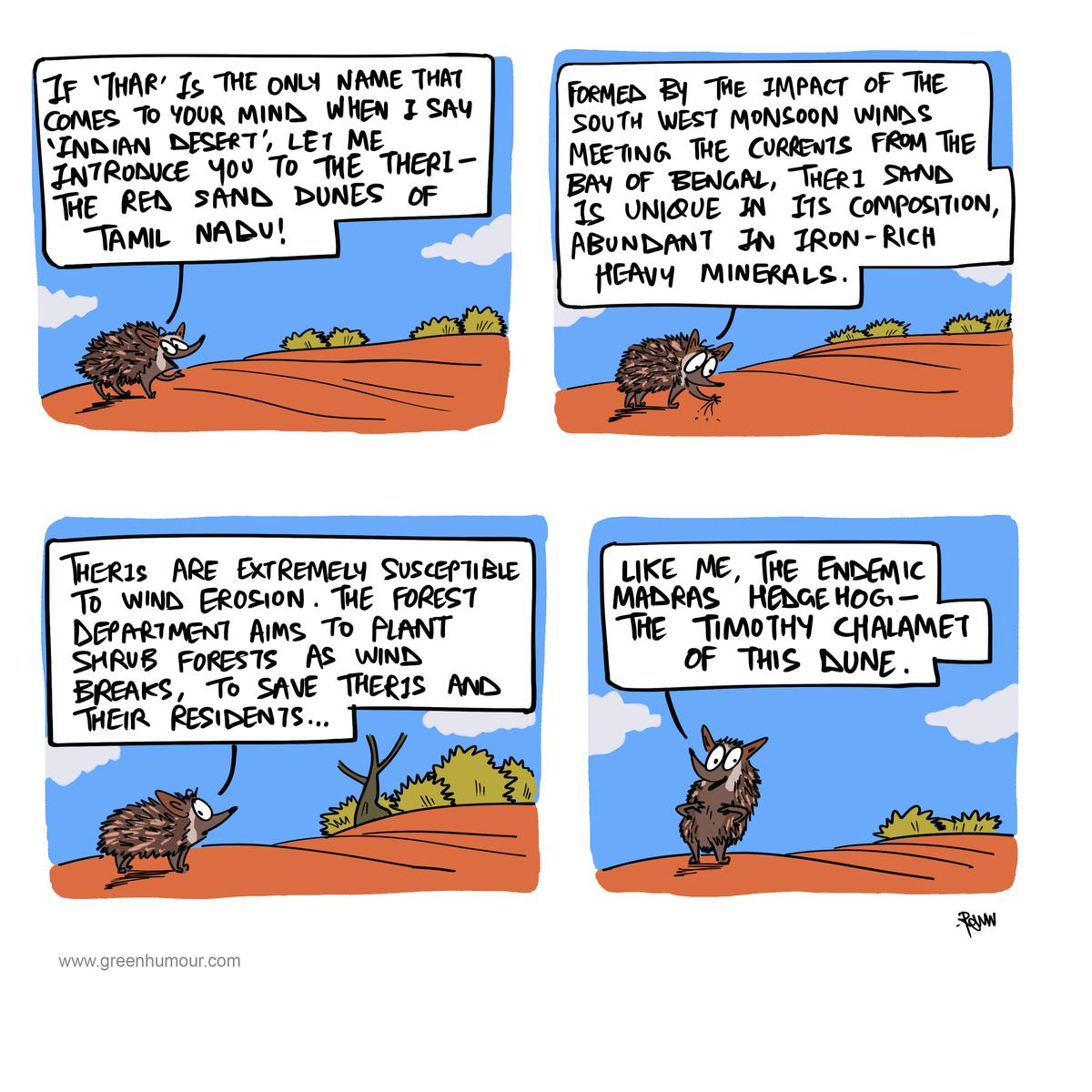 Hello Timothy of this Dune 🦔 👋 ☀️

#GreenHumour #RohanChakravarty