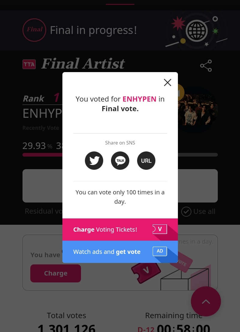 hoonsbbyy's tweet photo. BEFORE JUNGWON'S DAY ! 

if you see this tweet please drop your voting proofs today and mention 3 of your moots to keep encouraging everyone to vote #ENHYPEN on tta and LET'S KEEP WIDENING THE GAP ‼️ https://t.co/F4Z0AfHgLa