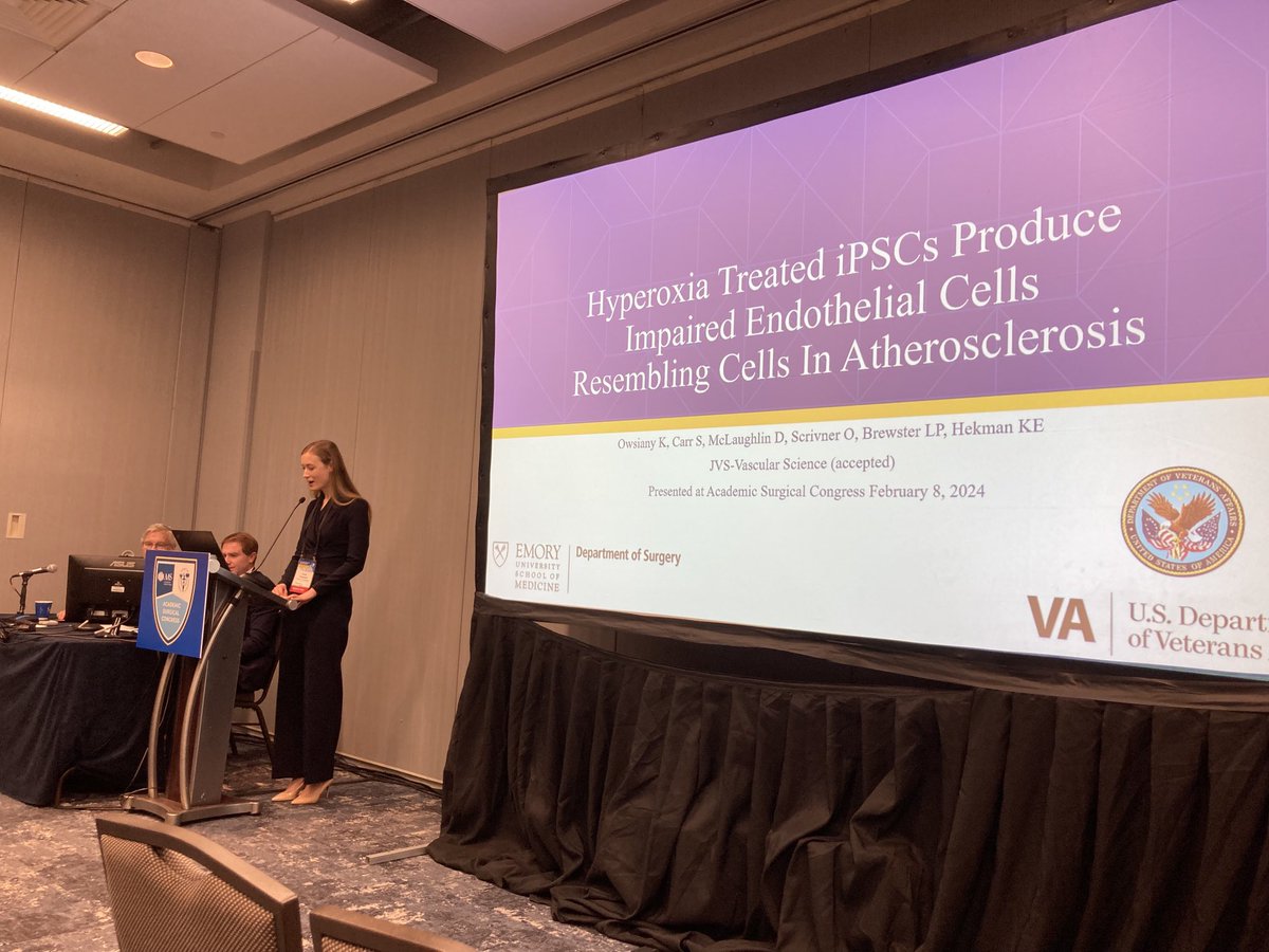 Dr Owsiany sharing discovery science from Dr Katherine Hekman Lab on how culture conditions influence IPS-ECs to atherogenic endothelial cell phenotype ⁦@EmoryVascSurg⁩ ⁦@VascularSVS⁩ ⁦@AppliedCVB⁩