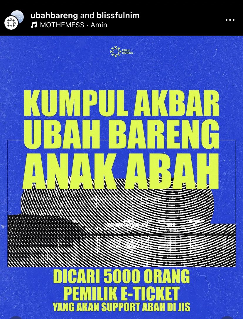 Temen2 Anak Abah, kita butuh 25 cowo orang korlap untuk bantu koordinir massa di JIS!!! Khusus untuk temen2 yang udah punya tiket🤩🙏 

REPLY YA!