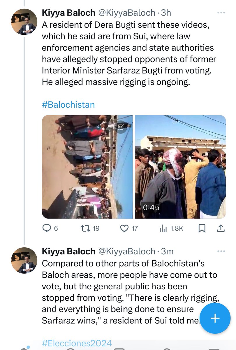 Balochistan009's tweet photo. @Chiltan Same situation at #Derabugti Sui
where law enforcement agencies and state authorities have allegedly stopped opponents of former Interior Minister Sarfaraz Bugti from voting. He alleged massive rigging is ongoing.
@ECP_Pakistan @HamidMirPAK @ShafiqAhmadAdv3 https://t.co/Fra0f89fOp