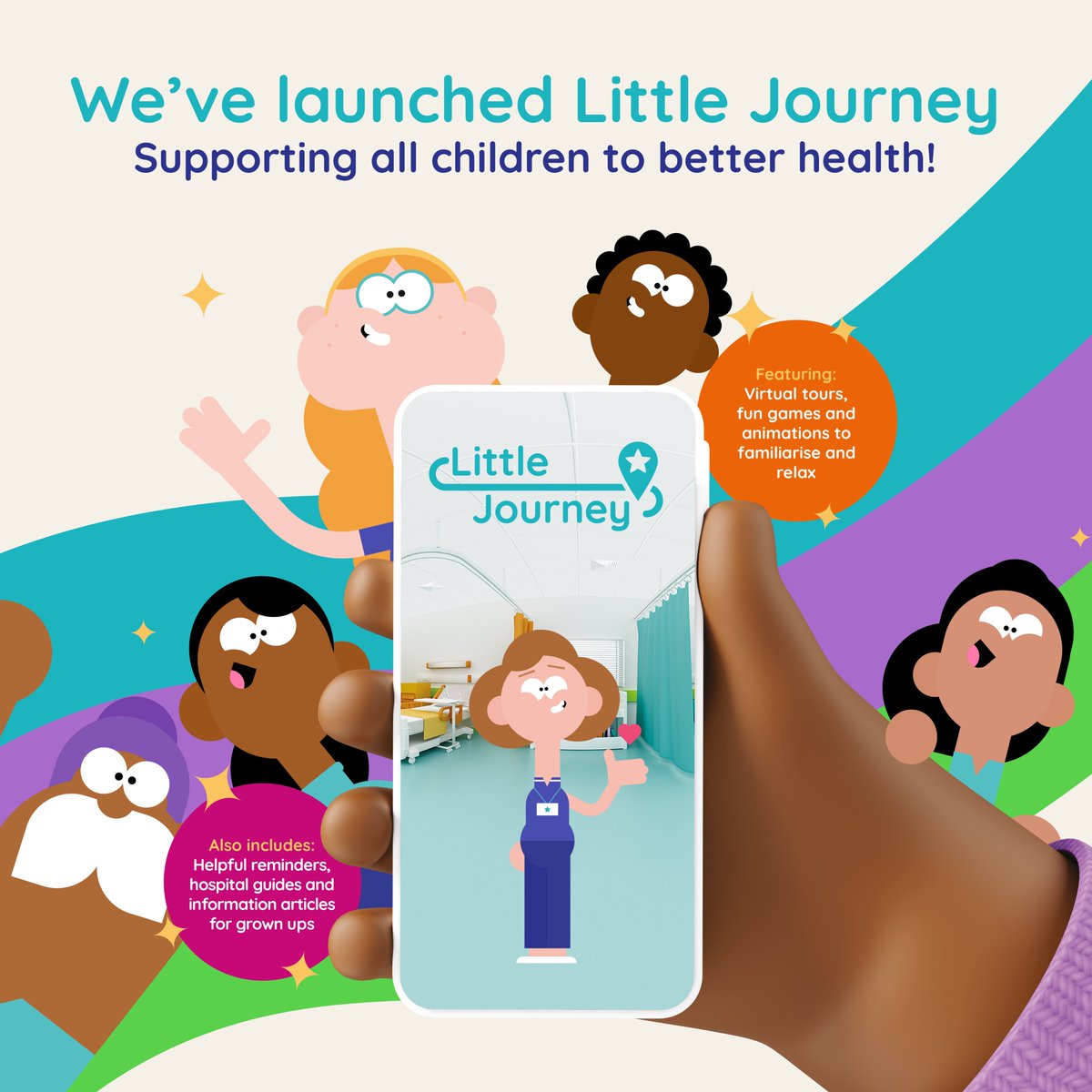 We've launched the ‘Little Journey’ app, to support children in hospital. The app includes virtual tours of the Children’s Unit, guidance about surgical procedures and interactive games for children that can be played whilst having a canula fitted. 👉gwh.nhs.uk/wards-and-serv…