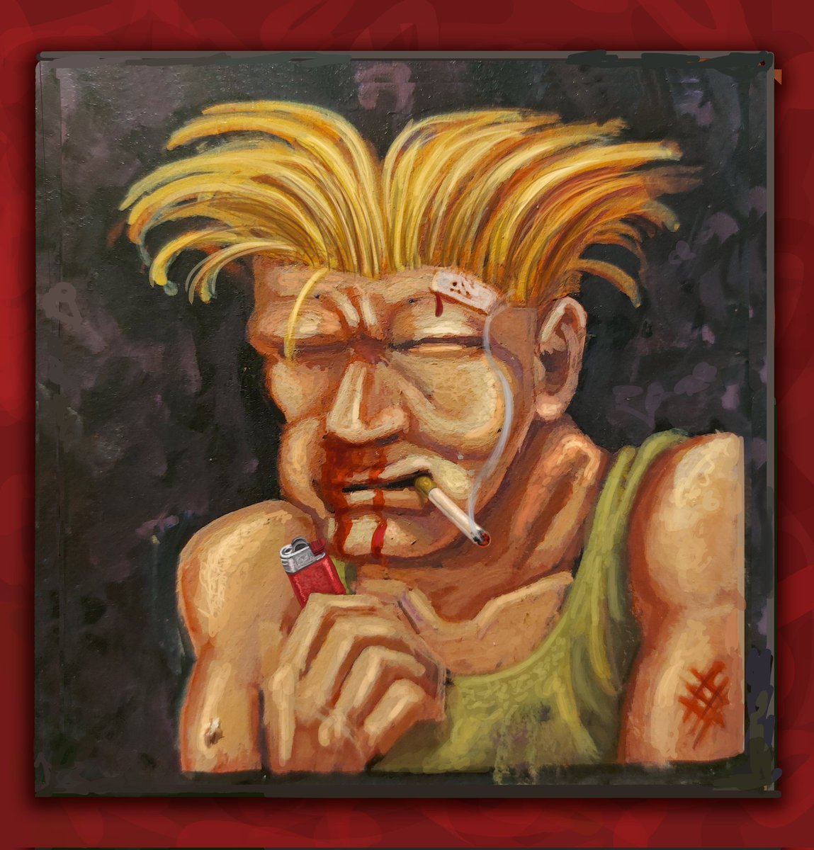 🥊NEW PAINT🥊

Guile 

The first character in this series is called: tired fighter, there will be at least 8 characters

#tezos
 #objkt

objkt.com/tokens/hicetnu…

#StreetFighter #guile #matuasruarte #tezos #painting