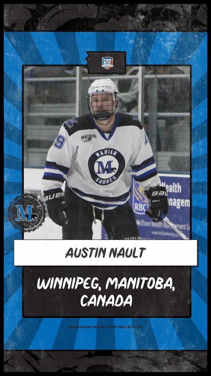 MU_Mens_Hockey's tweet photo. Senior Feature
It’s Senior Week Sabre fans. Lets introduce our 9th of 12 seniors
From Winnipeg, Manitoba 🇨🇦
Transfered from St. Thomas (CCHA)
Junior Team @SJHL_Mustangs & @KlippersHockey (SJHL)
#19 Austin Nault
#RollBlue4Ever https://t.co/rO7jPVKjrf