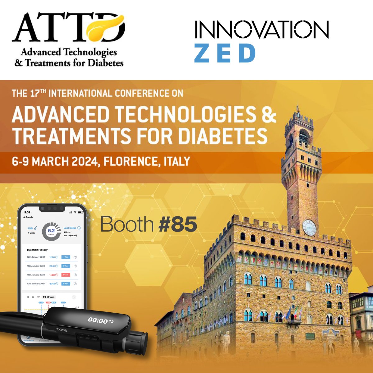 Innovation Zed (@innovationzed) on Twitter photo Excitement is building as we are planning our arrangements to exhibit at this years <a href="/ATTDconf/">Advanced Technologies & Treatments for Diabetes</a> event in Florence!
Come speak to us at Booth #85 and learn about how our InsulCheck DOSE⢠technology can enhance any diabetes management ecosystem.
#ATTD2024
#WeCreateFreedom Excitement is building as we are planning our arrangements to exhibit at this years <a href="/ATTDconf/">Advanced Technologies & Treatments for Diabetes</a> event in Florence!
Come speak to us at Booth #85 and learn about how our InsulCheck DOSE⢠technology can enhance any diabetes management ecosystem.
#ATTD2024
#WeCreateFreedom