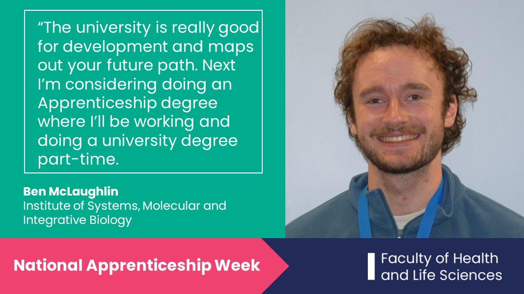 Faculty of Health and Life Sciences (@livunihls) on Twitter photo Today’s apprentice is Ben McLaughlin, a Teaching Technician with <a href="/livuniismib/">Inst of Systems, Molecular & Integrative Biology</a>. Ben is currently doing a Laboratory Technician Level 3 apprenticeship.
#NAW2024 #NationalApprenticeshipWeek Today’s apprentice is Ben McLaughlin, a Teaching Technician with <a href="/livuniismib/">Inst of Systems, Molecular & Integrative Biology</a>. Ben is currently doing a Laboratory Technician Level 3 apprenticeship.
#NAW2024 #NationalApprenticeshipWeek