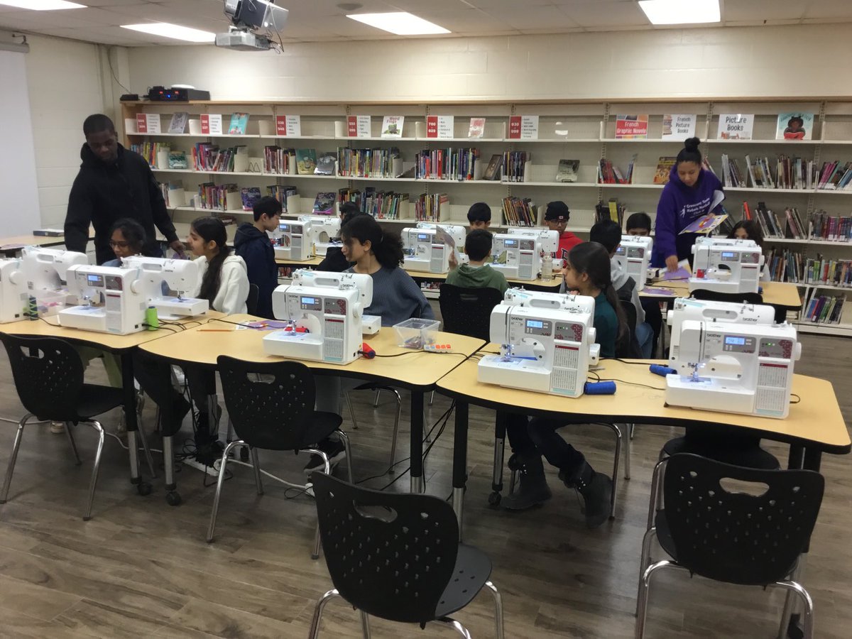Excited about learning how to sew <a href="/tomkenroadms/">Tomken Road Middle School</a> <a href="/TomkenSciTech/">Tomken SciTech</a>