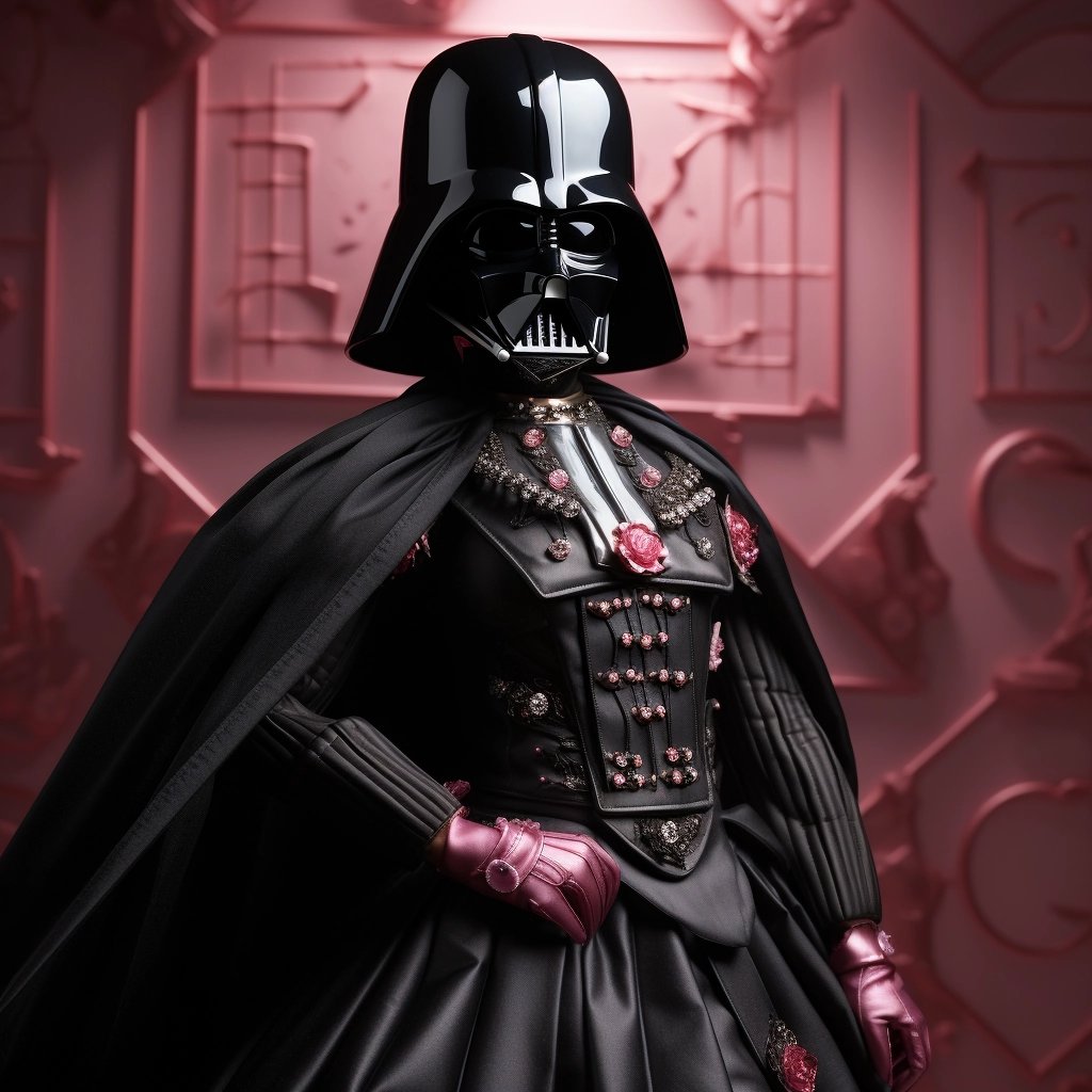 Imagine Darth Vader rocking Barbie's wardrobe! That's the vibe I'm going for – mixing darkness with a splash of pink! 💖 #BarbieVader #FashionFusion #StarWarsStyle