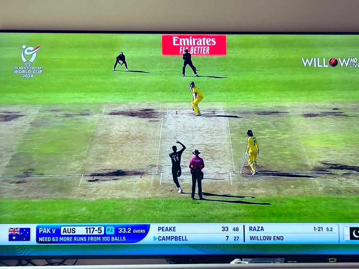 Lads putting up a good fight ! Cmon Pakistan 🇵🇰 🏆. 

#U19WorldCup2024 #PakvAus