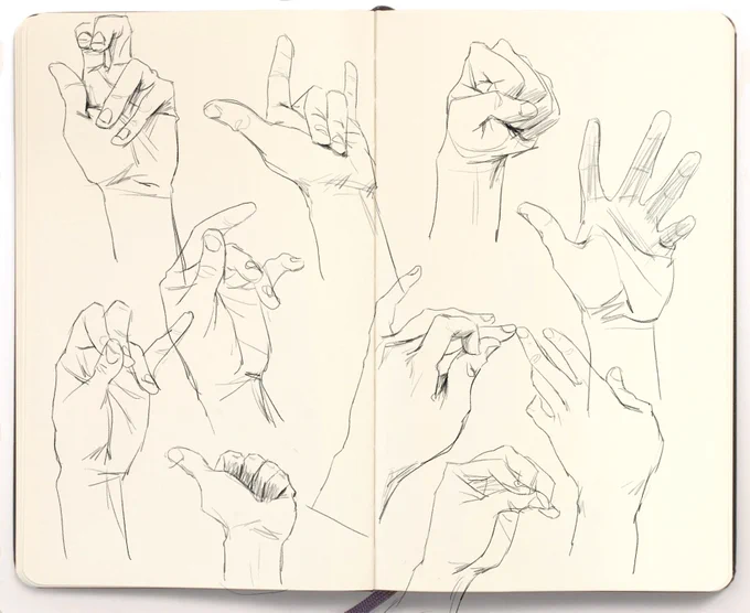 Art tip: To learn how to draw hands, you need to draw a lot of hands! 