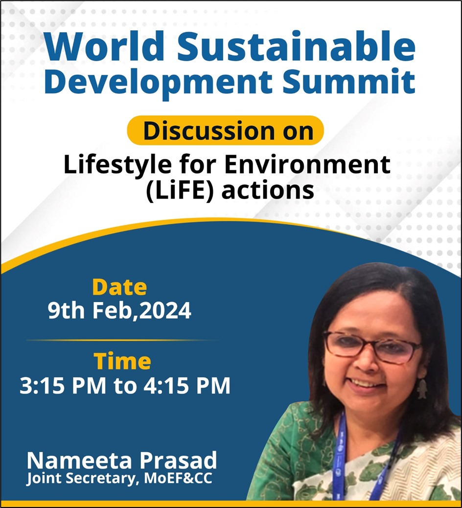 On 9th February, 3:15 PM to 4:15 PM at India Habitat Centre. The Panel, with experts from India and abroad, will focus on sustainable consumption, lifestyles, and climate transitions. #ChooseLiFE #ProPlanetPeople #WSDS2024 #Act4Earth (2/2)
