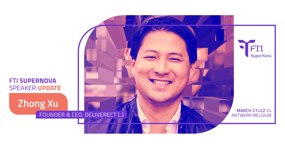 Introducing Zhong Xu, Co-founder &amp; CEO of Deliverect-digital powerhouse connecting food ordering with POS systems, driving global food service growth📲

Deliverect processes 300 million+ orders annually and is valued at $1.4 billion!

🎟️Tickets:ftisupernova.eu/#tickets