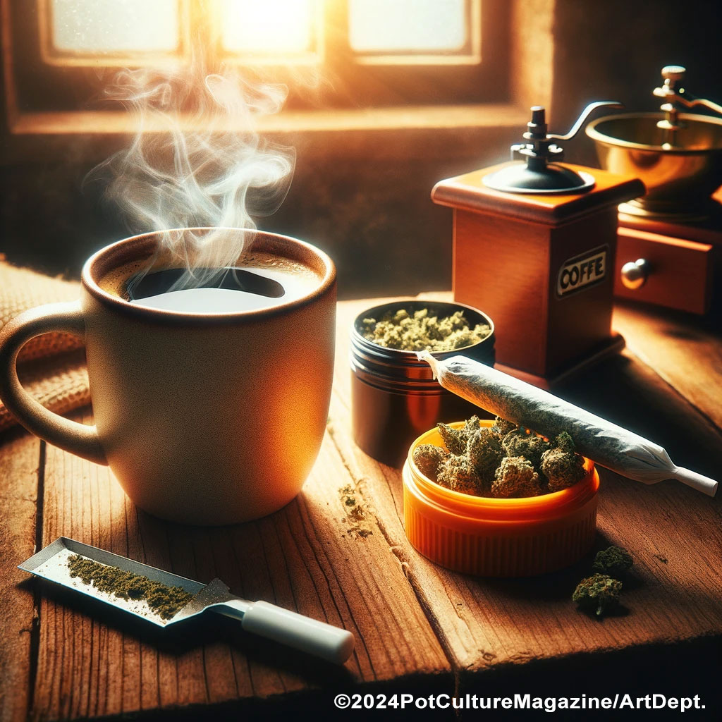 Good morning! ☕💨 Morning rituals are sacred. Coffee in one hand, your favorite strain in the other. How are you blending yours today? #MorningBlend #CannabisCulture #StonerFam #PotCultureMagazine