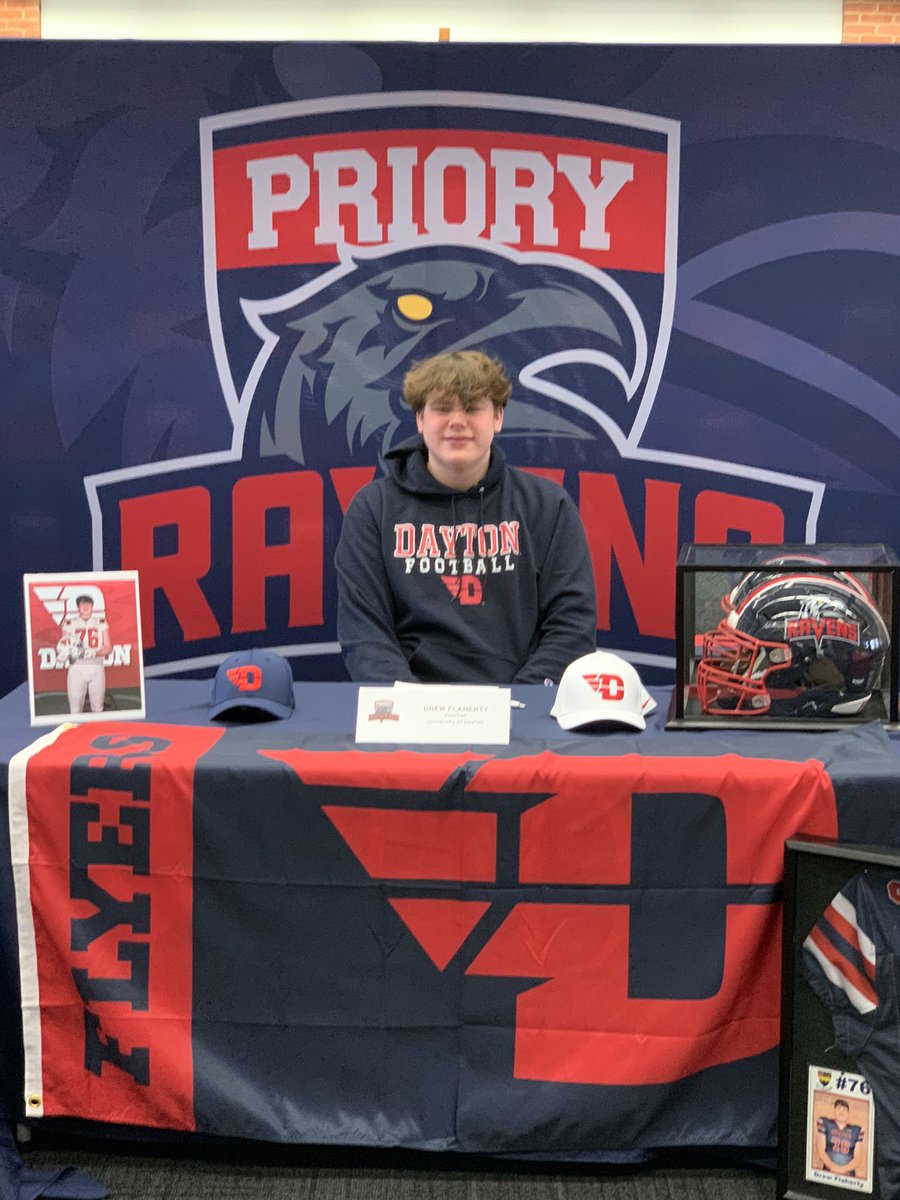 Signed, sealed and delivered to the University of Dayton!! <a href="/DaytonFootball/">Dayton Football</a>  excited to get to work. Thank you to my family, my coaches, friends and the coaches that recruited me. #flyerup  <a href="/CoachWhalen59/">Greg Whalen</a> <a href="/TDAndrews4/">Coach Trevor Andrews</a> <a href="/PrioryAthletics/">Priory Ravens Sports</a> <a href="/CoachParent/">Jake Parent</a> <a href="/CoachPoe1914/">Coach Poe *Trenches Reloaded *</a>