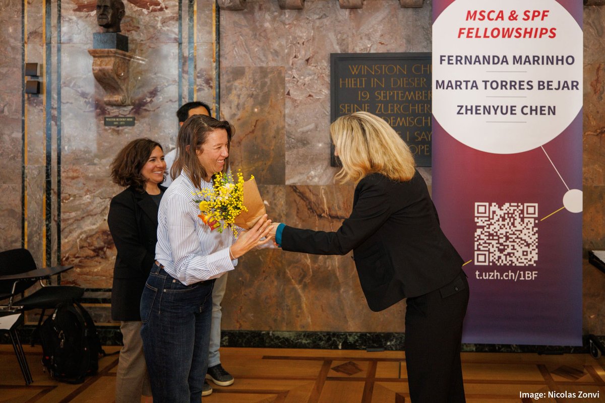 UZH_en's tweet photo. Sparkling Research: The Vice President of Research, Professor Elisabeth Stark, hosted this event for UZH researchers to celebrate their successes and learn about the broad range of services offered in research support at UZH. Eleven aspiring UZH talents were honored for their innovative projects. Congratulations to all the award winners! 🏆🥳

➡️ More: https://t.co/h8H88M2MYJ
@GraduateCampus, @uzh_res_funding
