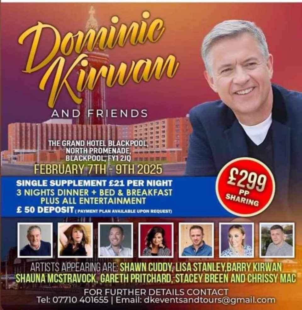 Looking forward to being part of this great weekend next year 🎼🎤#blackpool #DominicKirwan #music #lisastanleymusic