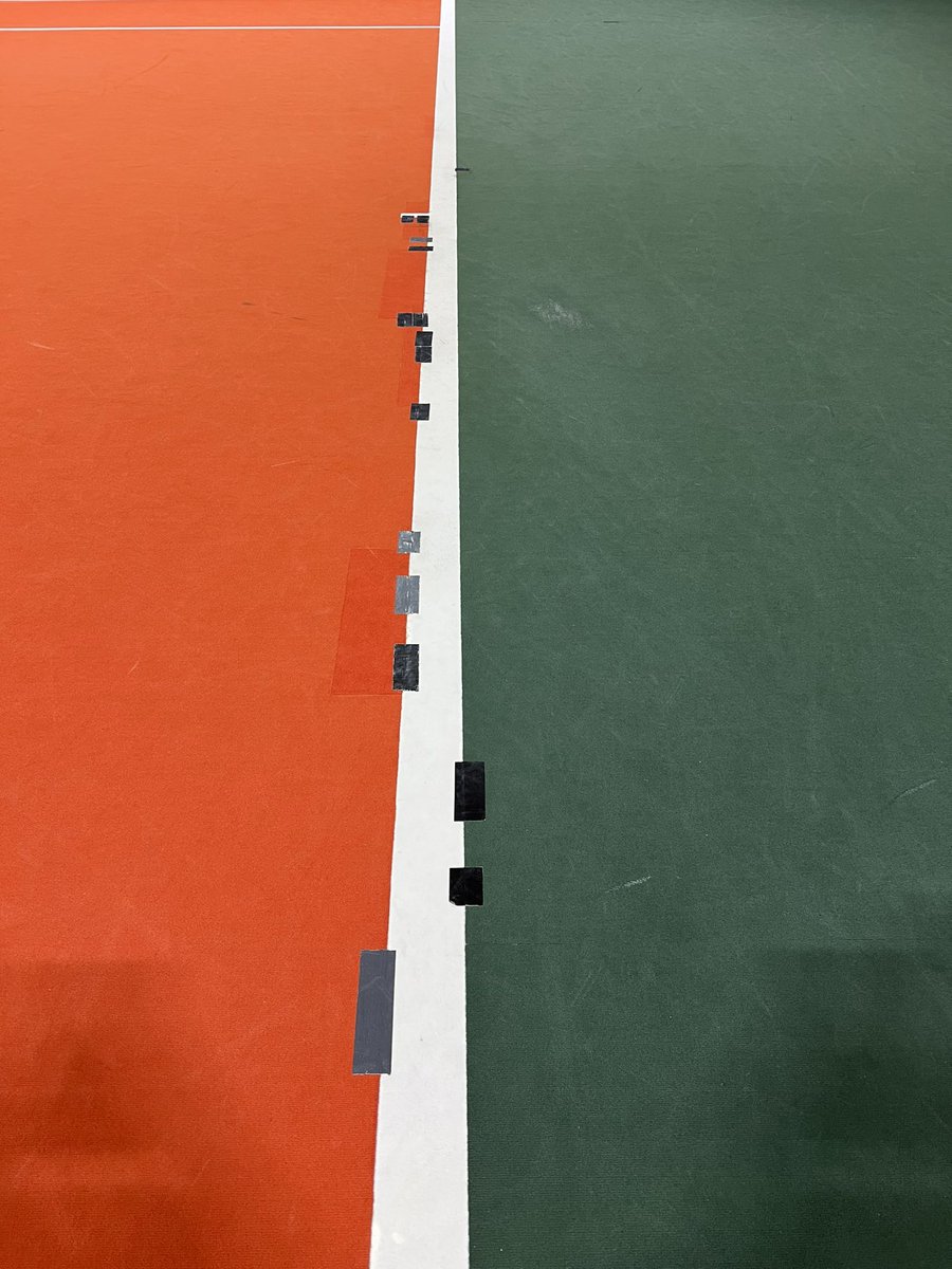 In 2021, I commented on the state of our courts at <a href="/DavidLloydUK/">David Lloyd Clubs</a>. This is a photo from yesterday. As members, we have a right to vote with our feet. Despite yearly increases in membership, the courts have seen zero investment and are now a serious health &amp; safety hazard. Come on!