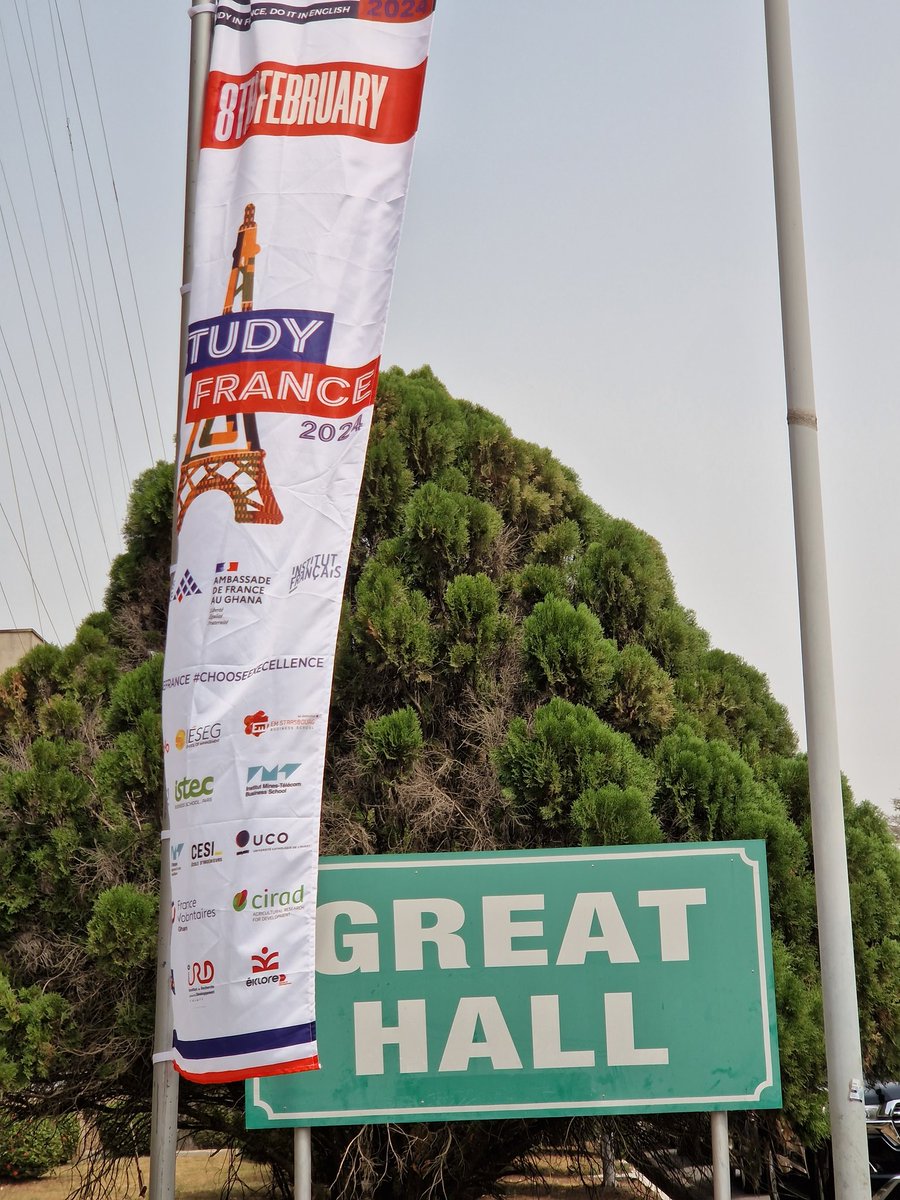 📣 Kick off of the studying in France Fair in Kumasi, #Ghana 🇬🇭🇨🇵 

📍Dear students of #Kumasi, 9 French Higher Education Institutions are waiting for you at the Great Hall of KNUST. 

They offer programs taught in English and programs taught in French 🇬🇧🇨🇵

#StudyInFrance2024