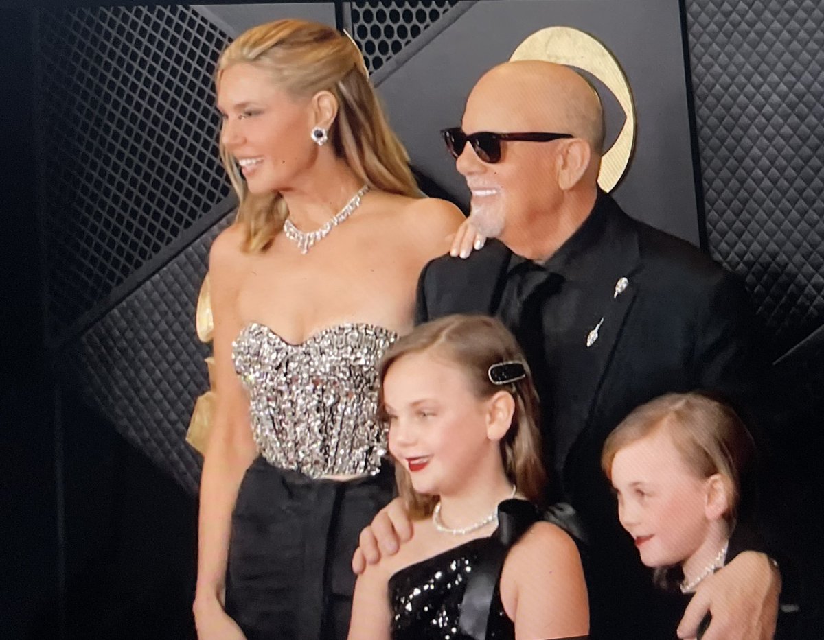 wltubman's tweet photo. 74 year old, Long Island resident, Billy Joel the piano man attending and performing at the Grammys with his wife and younger children. 
“Sometime the creative process is torture. It is lonely but it is rewarding.”
“You have to live it to write it”#billyjoel #GRAMMYs2024 https://t.co/YTGcAjFJN4