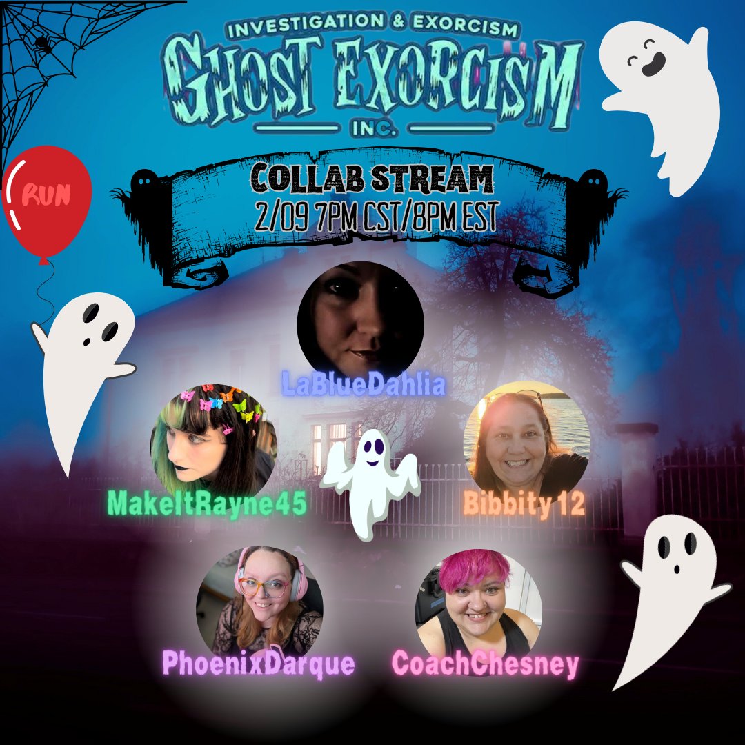 Can't wait to play <a href="/GhostExorcism/">Ghost Exorcism INC</a> with these amazing folks on Twitch tomorrow night at 7PM CST!
<a href="/LaBlueDahlia/">LaBlueDahlia</a>
<a href="/ItsCoachChesney/">Coach Chesney</a>
@_phoenixdarque_
<a href="/MzBibbity/">bibbitysbaubles | EBGG | HoS | TFT</a>
💚💜