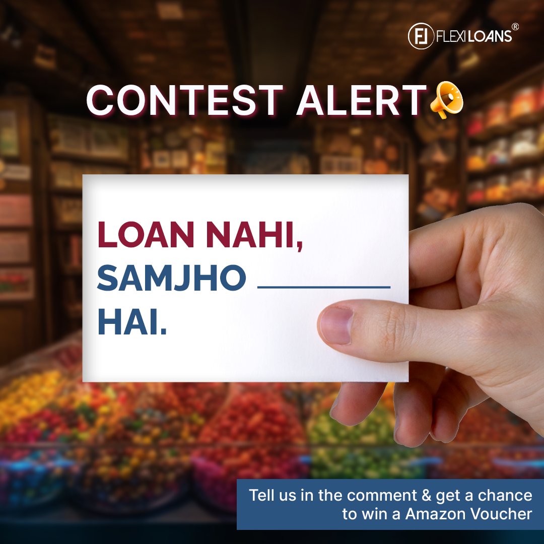 flexiloansin's tweet image. Contest Alert! 🎁
Loan, loan nahi toh kya hai? 🤔

Comments mei batao or paao chance Amazon Voucher jeetne ka. 
Hurry up, comment now!

#giveaway #amazonvouchers #FlexiLoans
 #MSME #contestime #fyp #explore #finance #businessgrowth