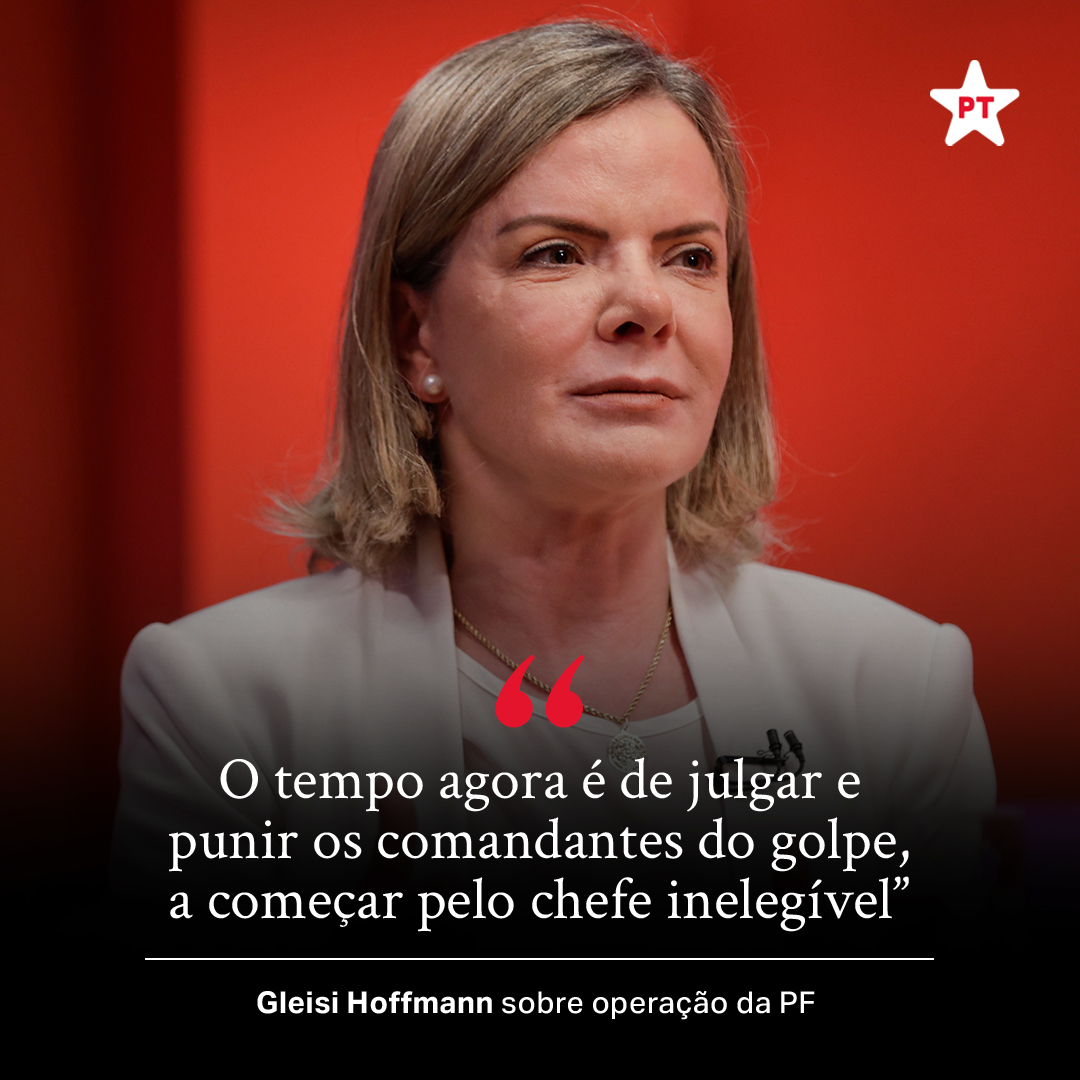 ptbrasil's tweet photo. O tempo da verdade chegou!

🔗 Leia a declaração da Presidenta Nacional do PT, Gleisi Hoffmann (@gleisi), na íntegra: https://t.co/D4aMTZDQEA https://t.co/UhbShKW2fH