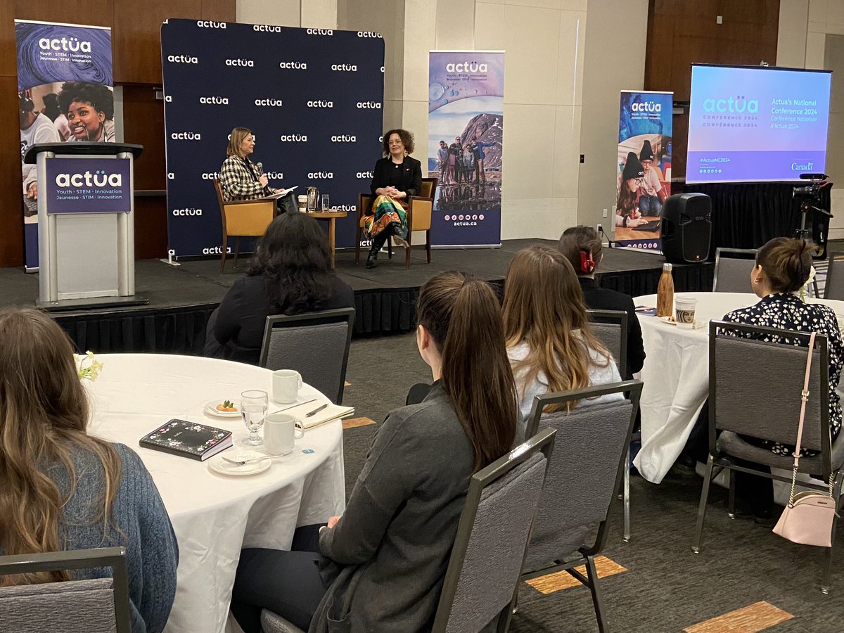 ZeliaMCT's tweet image. Opening Speaker: Jennifer Flanagan @ActuaCEO &amp;amp; Hillory Tenute (Executive Auntie, Indigenous Youth Roots)
🌿Actua Network in #Ottawa for the National Conference🤩

#ActuaNC2024 #CanCode @ISED_CA @ActuaCanada #STEMeducation
1/