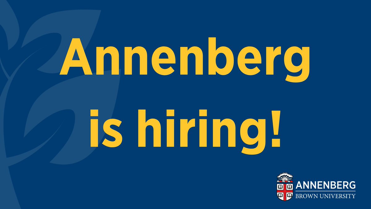 🚨Jobs alert 🚨Annenberg is hiring for 3 new roles! Our @rpplpartnership research team is hiring a Senior Research Associate and a Research Project Manager and our Rhode Island research team is hiring a Senior Research Associate!