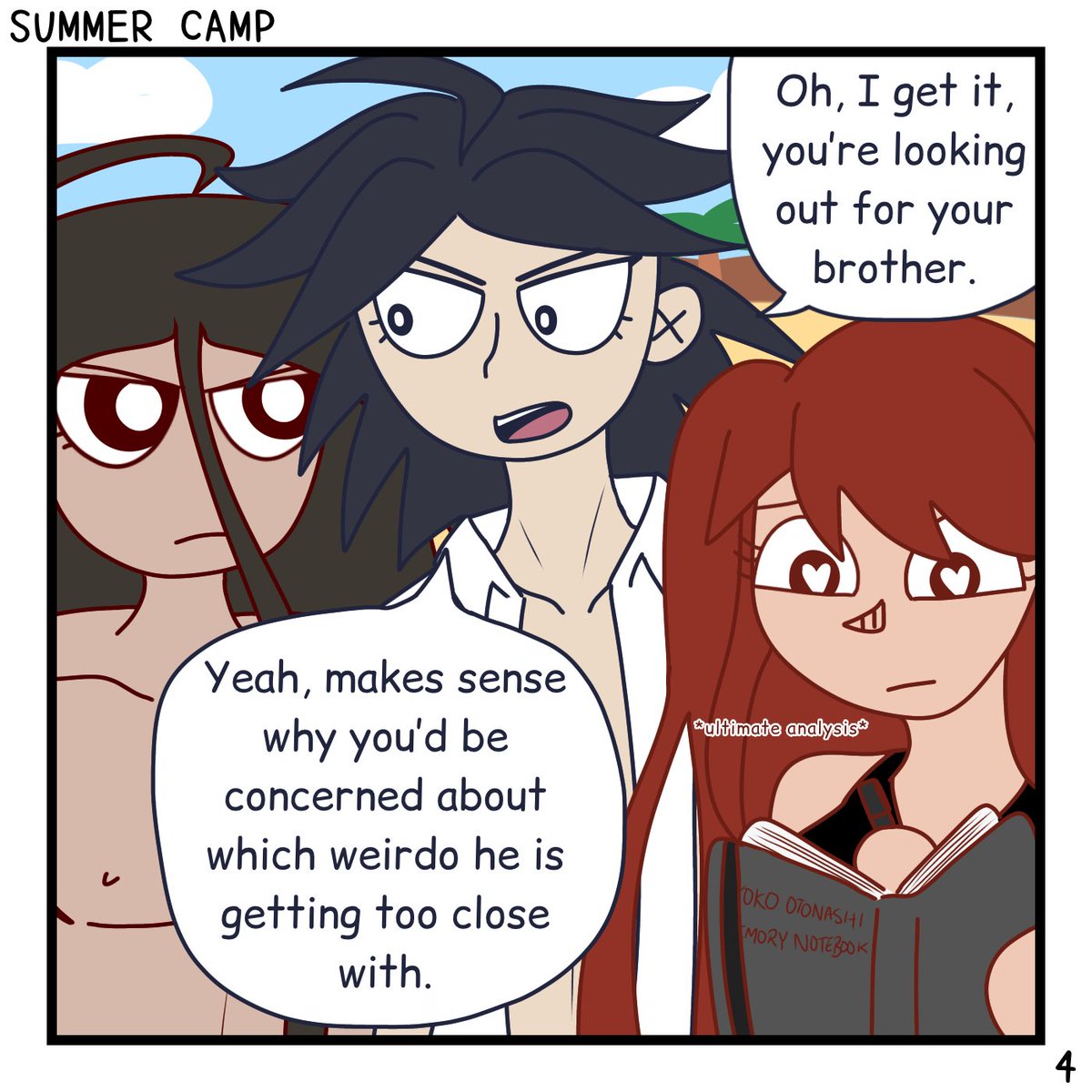 anon_maly's tweet photo. Hajime was invited to Class 77’s summer camp, isn’t that great!?
(part 1/2)
#danganronpa #YasukeMatsuda #RyokoOtonashi #IzuruKamukura #danganronpafanart #danganronpa0 #dr0 #danganronpacomic #hajimehinata #nagitokomaeda #kamukoma #komahina https://t.co/8043bncZ5T