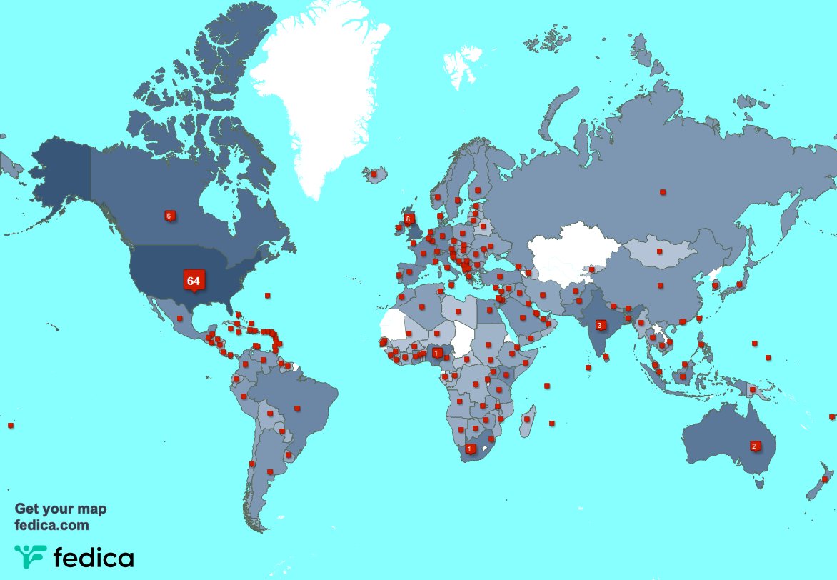 Special thank you to my 19 new followers from Netherlands, and more last week. fedica.com/!GreenSkyDeb