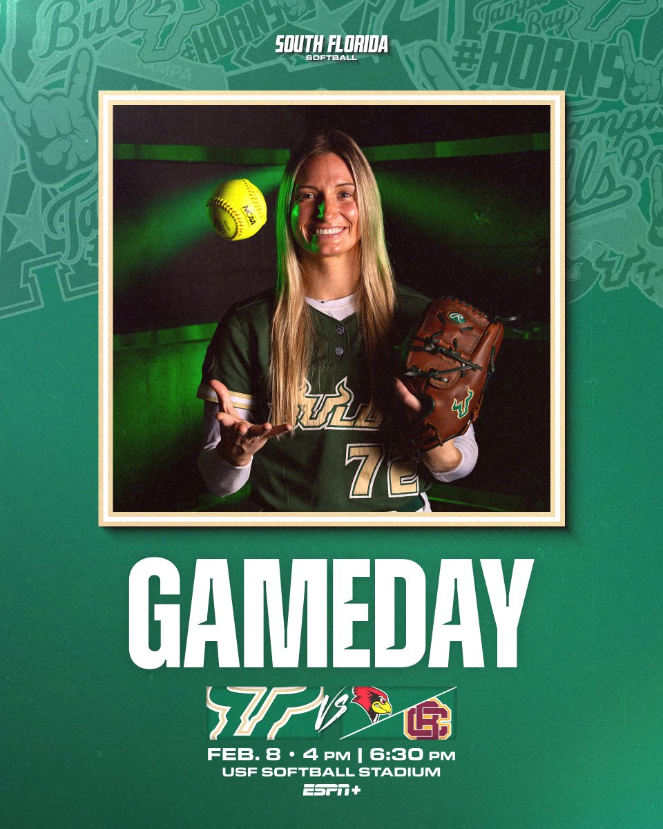 It's GAME DAY, Bulls Nation🥎❕

🕓 4 p.m. | 6:30 p.m.
📍 Tampa | USF Softball Stadium
📺 GM 1 | gobulls.co/3uqrNBY
GM 2 | gobulls.co/49pmnpG
📊 gobulls.co/stats
📻 gobulls.co/BullsUnlimited

#HornsUp🤘