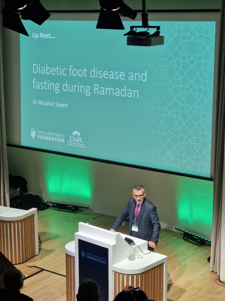 Next talk on Diabetic foot disease and fasting during Ramadan delivered by Dr Mujahid Saeed. #SAHFDAR2024 #diabeticfoot #healthinequalities #southasianhealth
