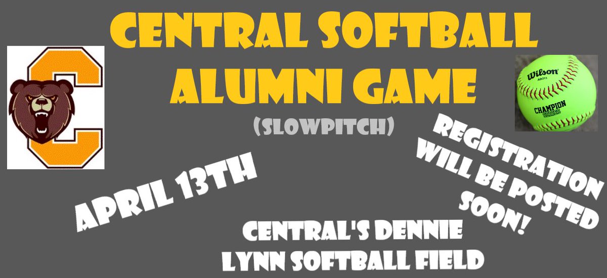 CBearsSoftball's tweet photo. Registration will be posted soon for sign ups! This will be for anyone who played Softball at Central, graduated in or before 2020, and is not currently playing in college!!!

*Celebrity Alumni Coaches!!* https://t.co/I2EFoGUpm6