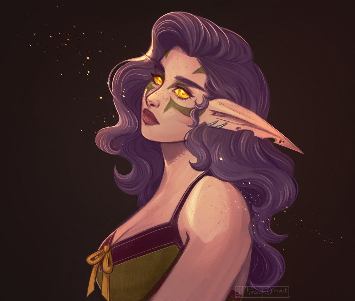 " I see fire, blood in the breeze..."
Lyraneth may have been lucky regarding her own physical safety during the events of Teldrassil, but tending to her people as a young druid left its mark.