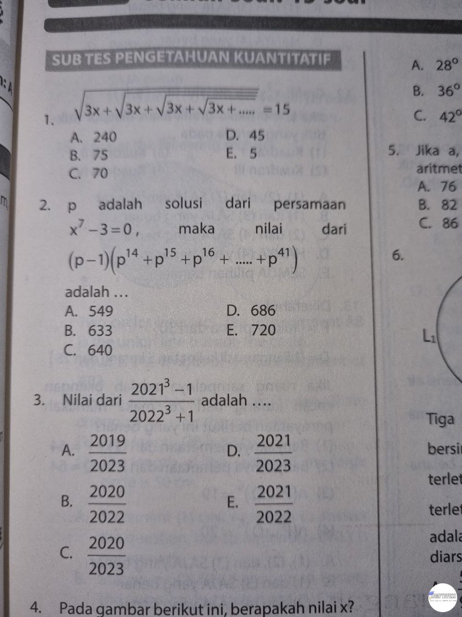 sbmptnfess's tweet image. matematika! ini nomor 2 gimana sih😭😭😭😭😭
