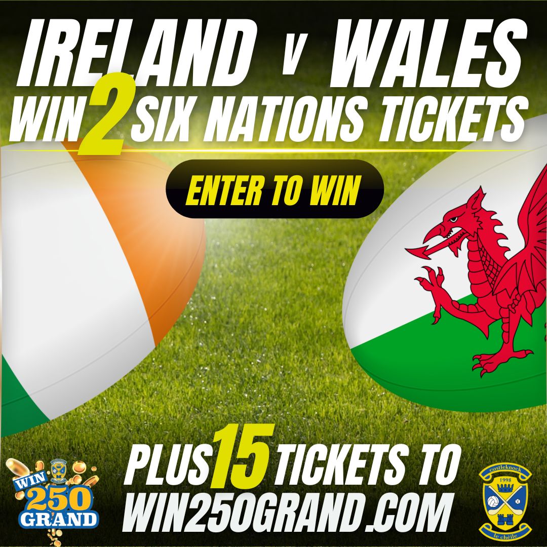 win250grand's tweet photo. This is your last chance to enter our bonus draw ⏳

Enter our @CastleknockGAA #Win250Grand fundraiser by Sun 11th Feb to go into the bonus draw to win 2 tickets to #IREvWAL #SixNations match on 24th Feb &amp; 15 FREE tickets for our main draw! Get a ticket at https://t.co/DNK0OaBL7s https://t.co/GBdOJeTUT7