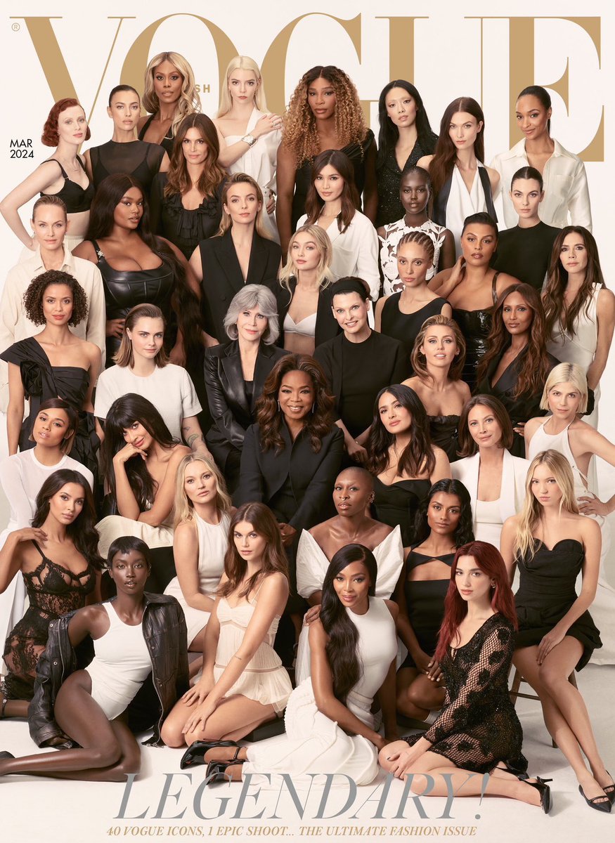 SoyGerardCortez's tweet photo. Wow se ven todas hermosas 😍 que gran portada final para Edward Enninfull como editor de British Vogue ♥️ by steven meisel. https://t.co/yeTFupSslS