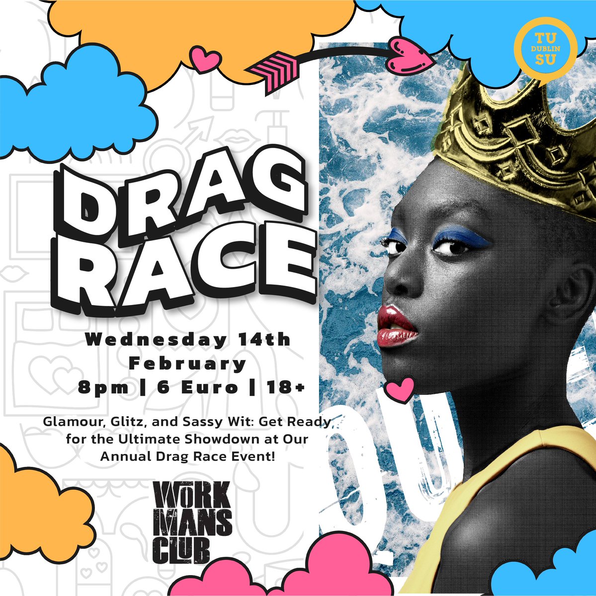 No plans for Valentines Day? Don't worry we have the sassiest night plans available for you. As part of #SHAGWeek2024 come to the Drag Race hosted by <a href="/M_i_z_z_a_/">Mizza</a> ! Thursday 14th, at <a href="/woolshedbaa/">The Wool Shed</a> #tudublinstudents Tickets here eventbrite.ie/e/tu-dublin-st…