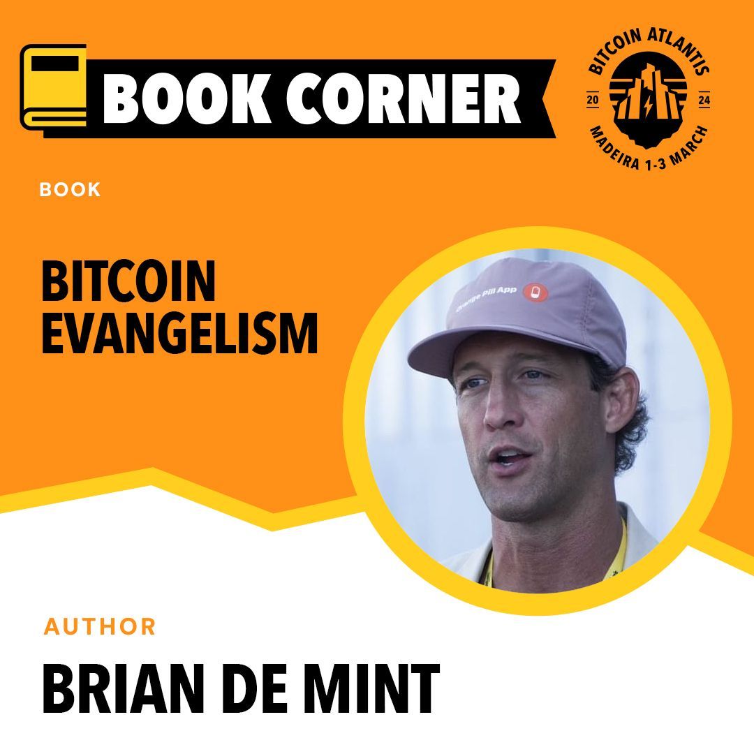 Book Corner Alert! 📚

@BrianDeMint, Chief Marketing Officer of Orange Pill App and amazon best selling author of “Bitcoin Evangelism”, Brian is also the principal author of the new book “Parallel: A Dissertation On The Bitcoin Social Layer”. 🍊 #BitcoinAtlantis #BookCorner