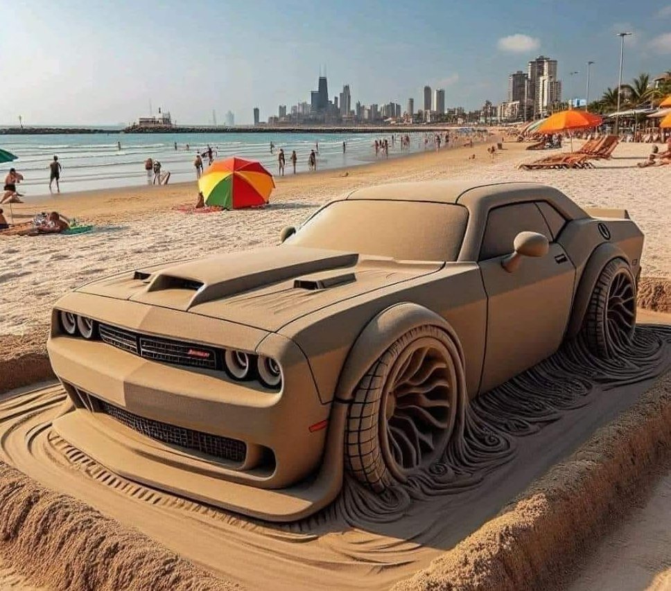 When car guys go to the beach... 😂