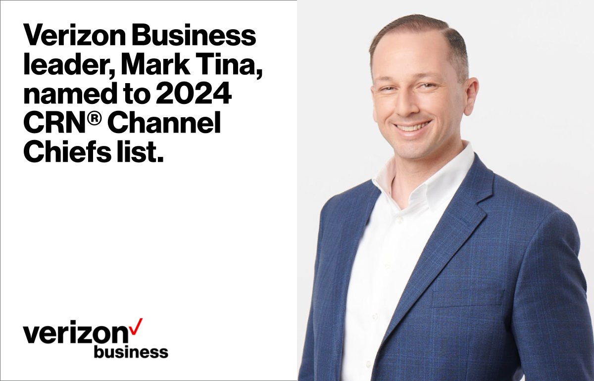 Congratulations Mark Tina, Verizon Business Channel Chief and VP of Indirect Partner Sales, who was named to the prestigious 2024 CRN® Channel Chiefs list. 🏆 #CRNChannelChiefs #VerizonPartnerNetwork #VTeam bit.ly/3uyen6T